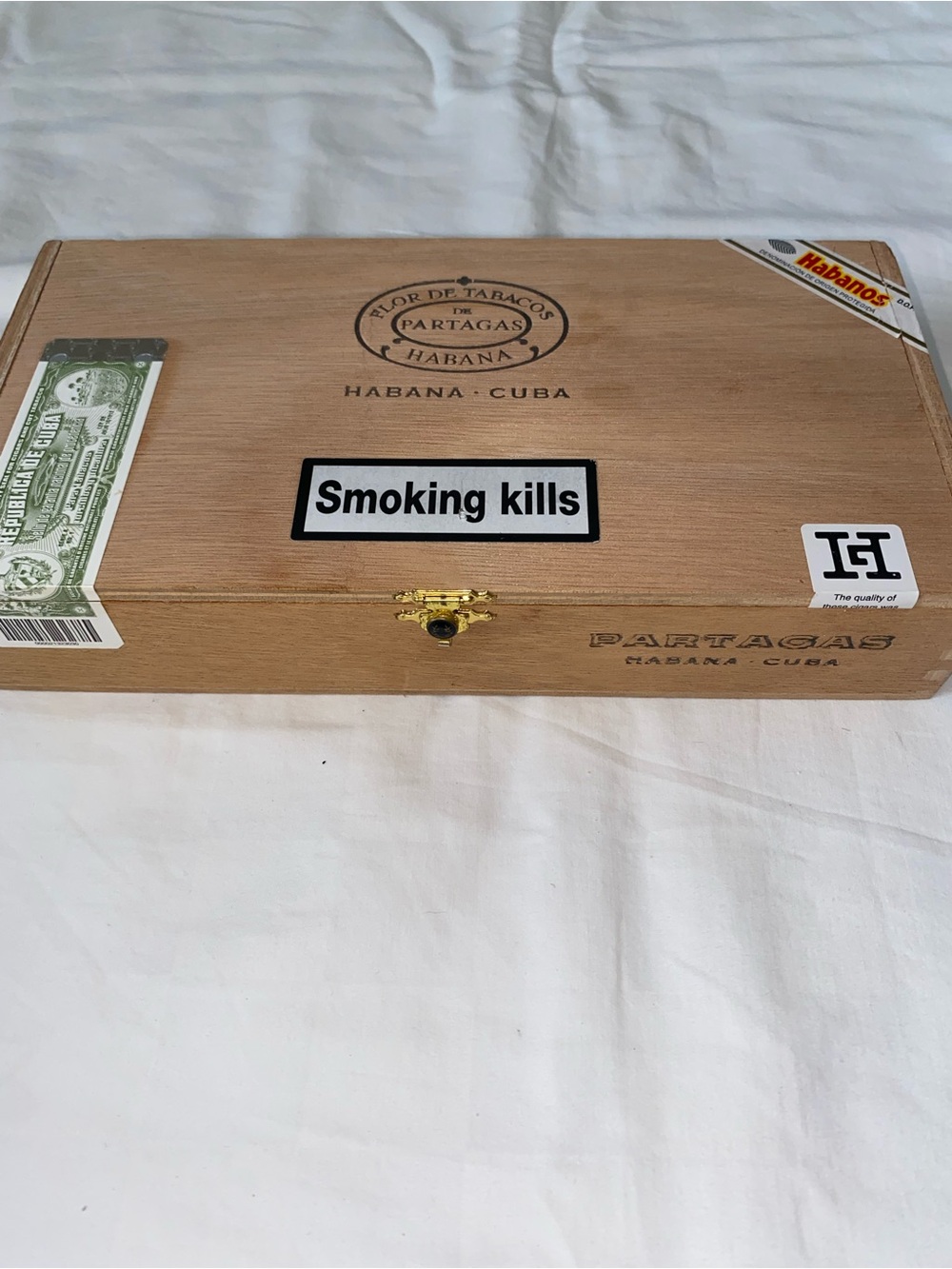 Partagas Habana Wooden Cigar Box - Natural Wood Finish